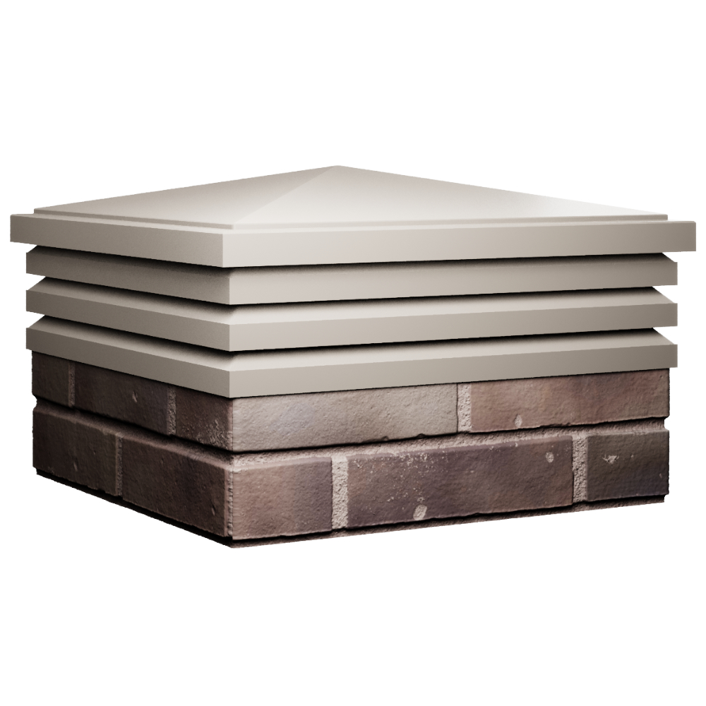 Колпак Zking Бона ХайТек Бежевый на столб 2х2 кирпича (513х513мм) в Петрозаводске фото