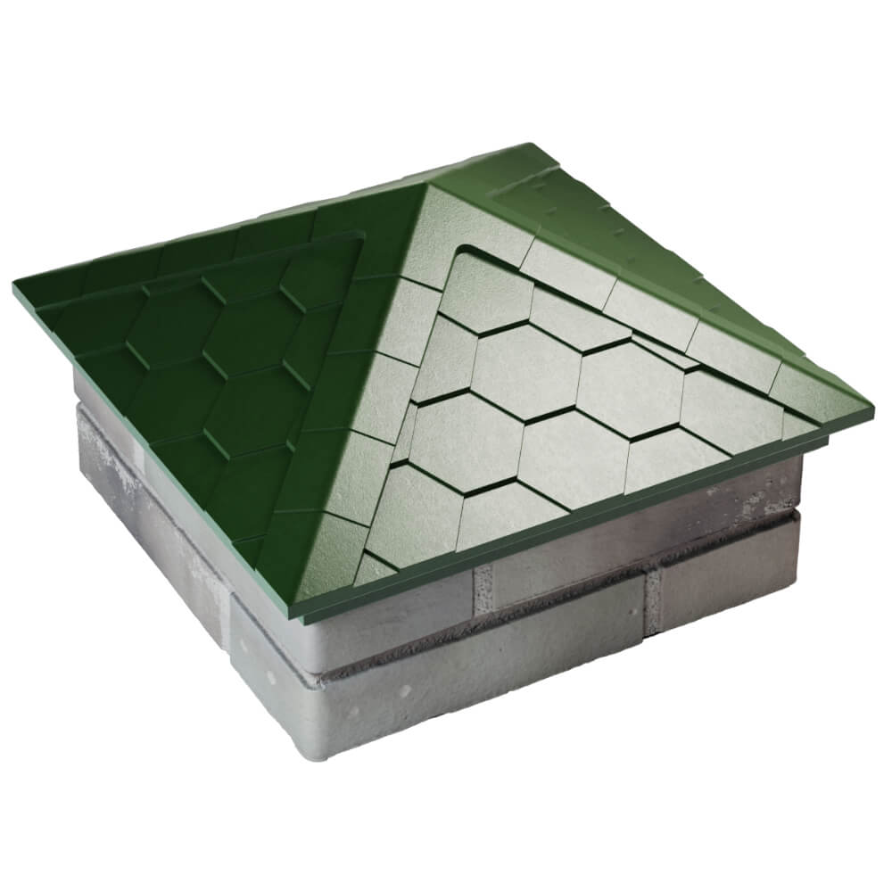 Колпак Zking Эверест Зеленый на столб 1.5х1.5 кирпича (390х390мм) в Петрозаводске фото