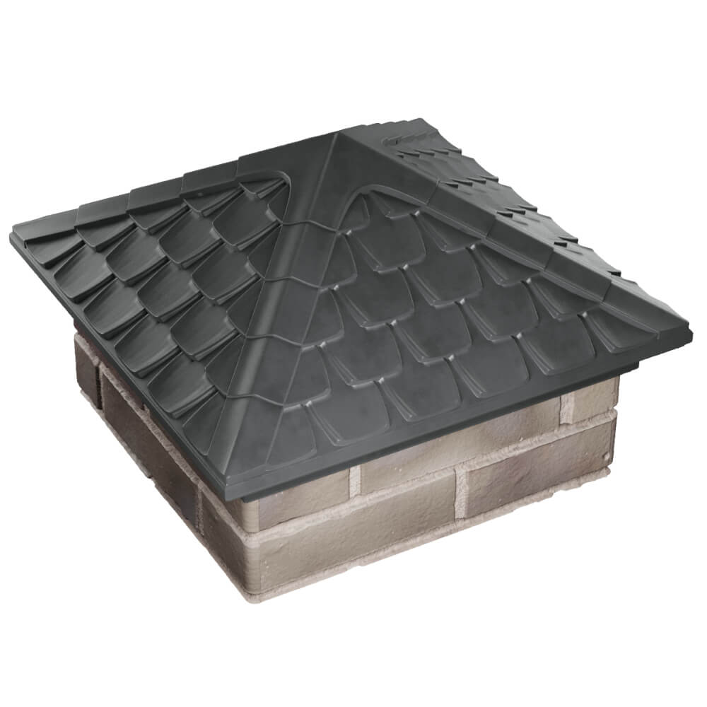 Колпак Zking Эльбрус Серый на столб 1.5х1.5 кирпича (385х385мм) в Петрозаводске фото