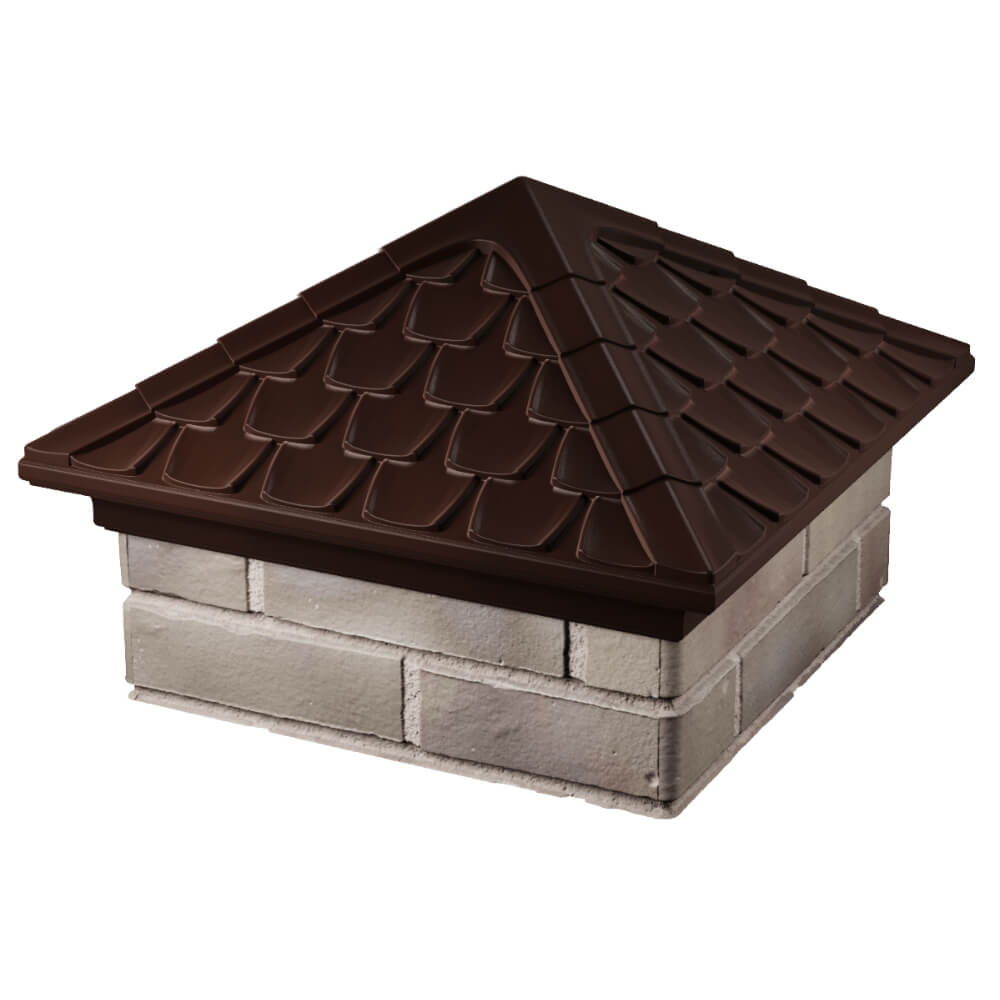 Колпак Zking Эльбрус Коричневый на столб 1.5х1.5 кирпича (385х385мм) в Петрозаводске фото