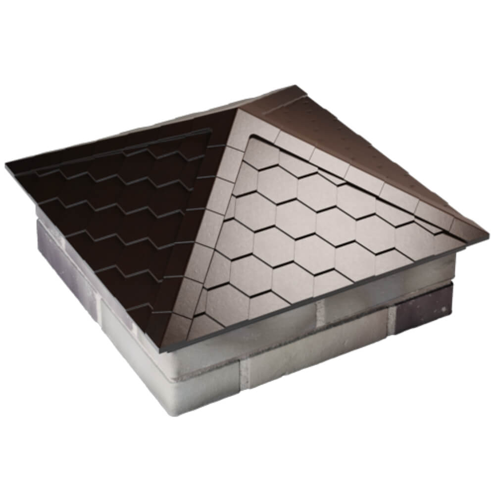 Колпак Zking Эверест Коричневый на столб 2х2 кирпича (535х535мм) Петрозаводск фото
