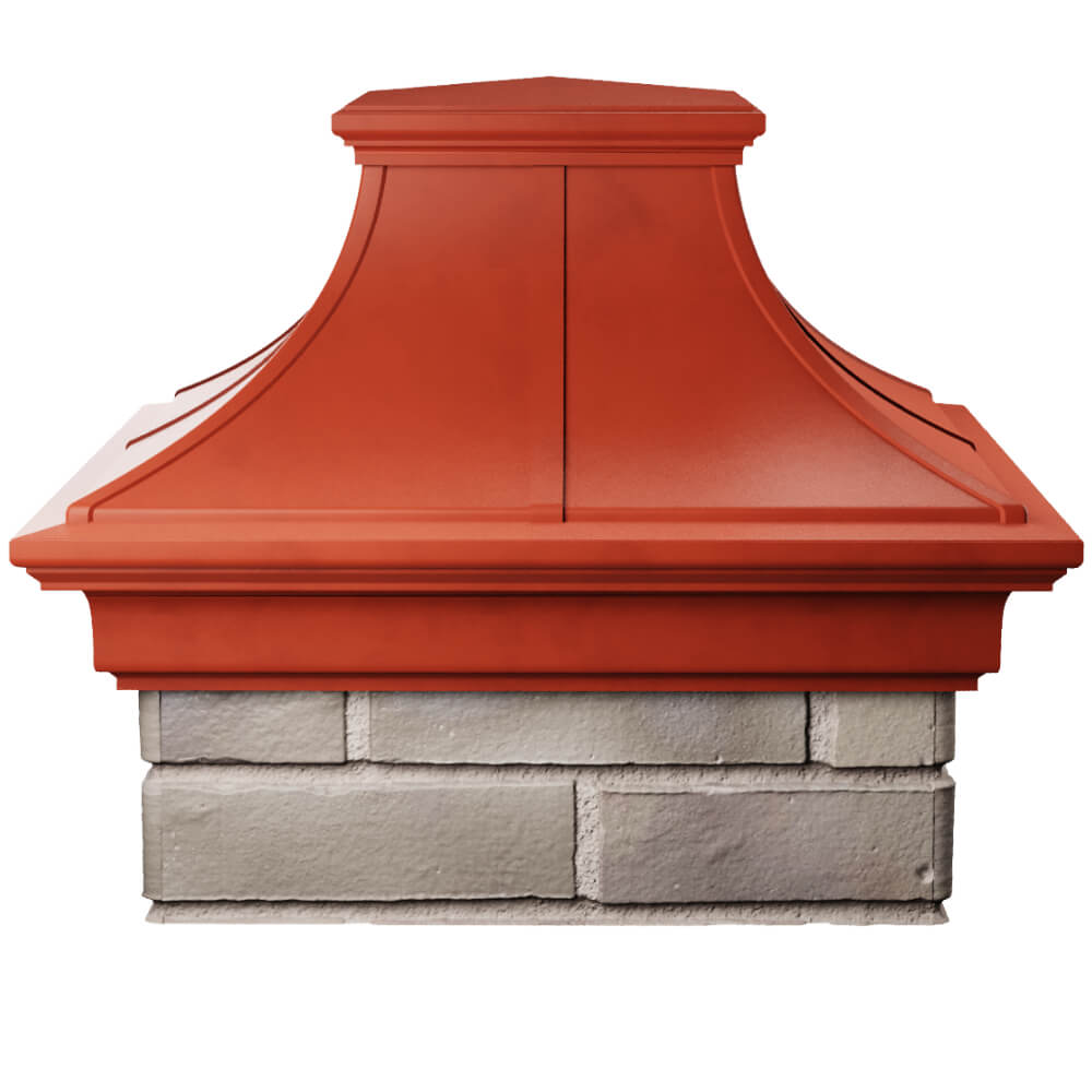 Колпак Zking Монблан Премиум Красный на столб 1.5х1.5 кирпича (385х385мм) Петрозаводск фото