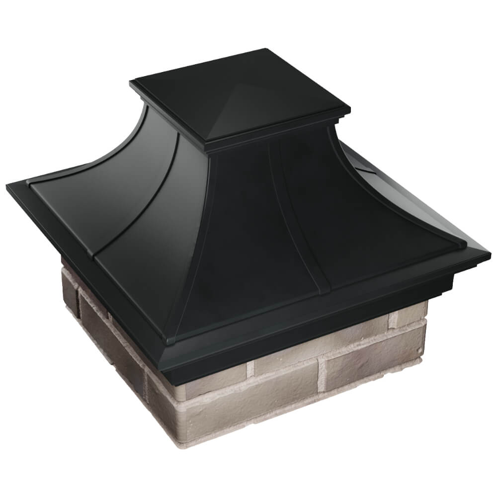 Колпак Zking Монблан Премиум Черный на столб 1.5х1.5 кирпича (385х385мм) в Петрозаводске фото