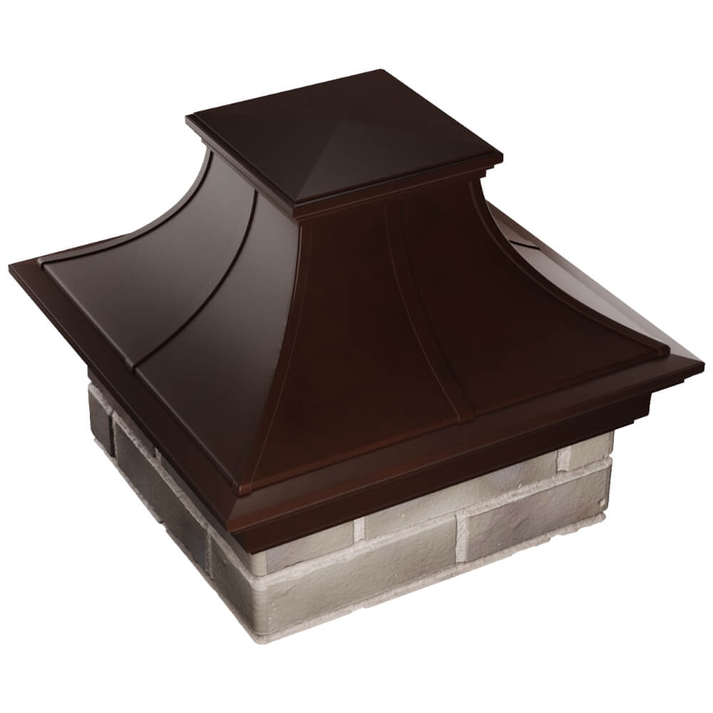 Колпак Zking Монблан Премиум Коричневый на столб 1.5х1.5 кирпича (385х385мм) в Петрозаводске фото