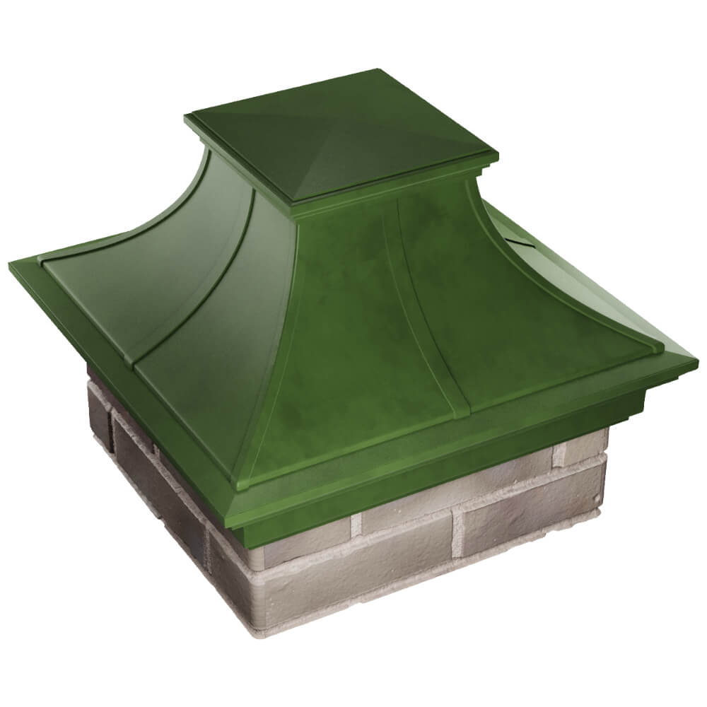 Колпак Zking Монблан Премиум Зеленый на столб 1.5х1.5 кирпича (385х385мм) в Петрозаводске фото
