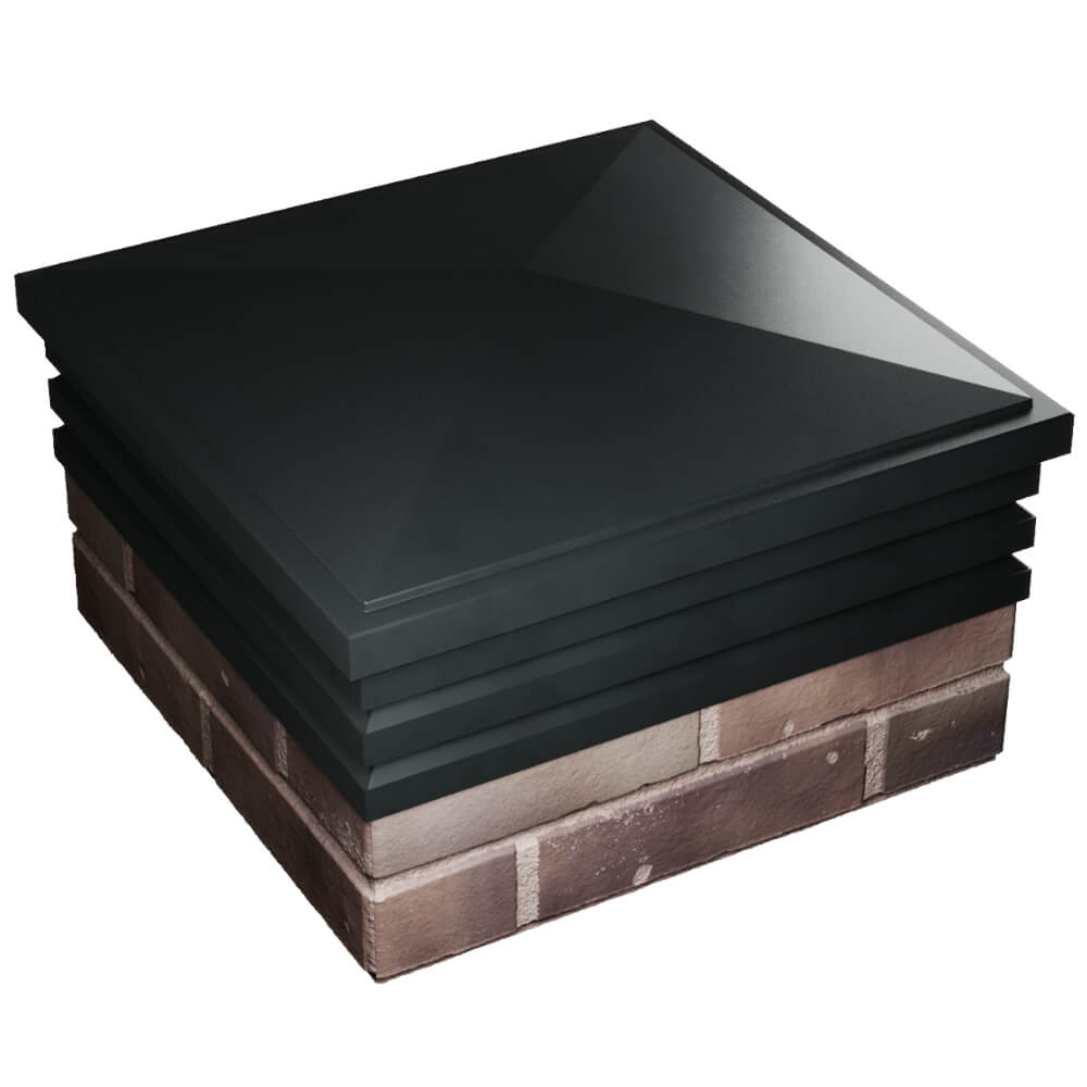 Колпак Zking Бона ХайТек Черный на столб 2х2 кирпича (513х513мм) в Петрозаводске фото