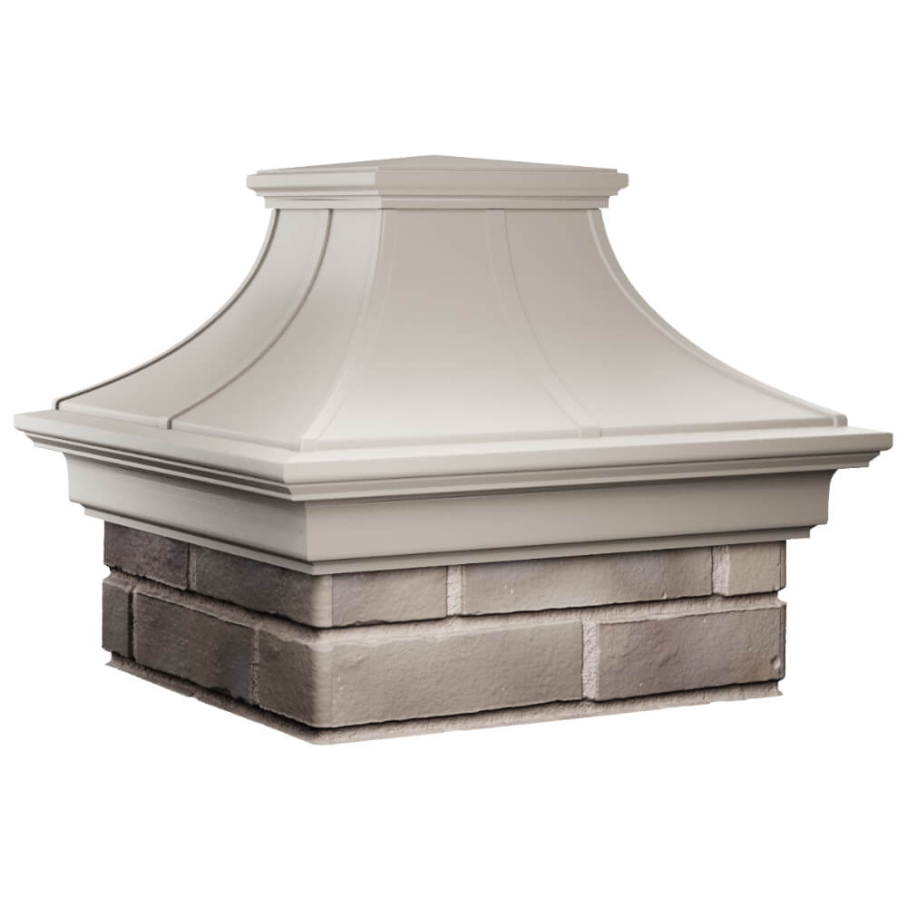 Колпак Zking Монблан Премиум Бежевый на столб 1.5х1.5 кирпича (385х385мм) в Петрозаводске фото