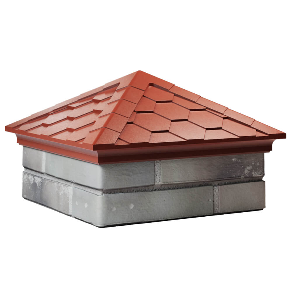 Колпак Zking Эверест Красный на столб 1.5х1.5 кирпича (390х390мм) в Петрозаводске фото