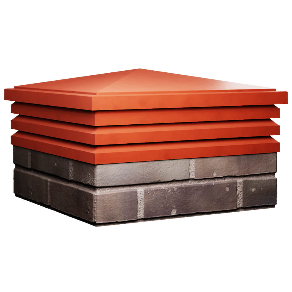 Колпак Zking Бона ХайТек Красный на столб 2х2 кирпича (513х513мм) в Петрозаводске фото