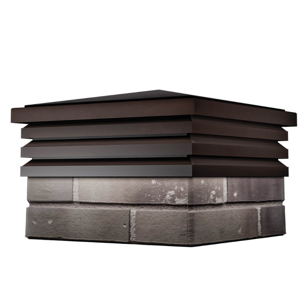 Колпак Zking Бона ХайТек Коричневый на столб 1.5х1.5 кирпича (385х385мм) в Петрозаводске фото