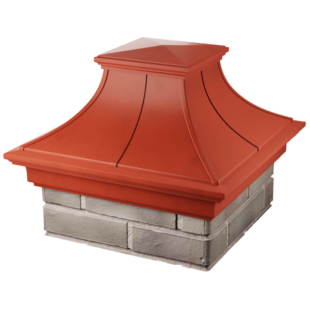 Колпак Zking Монблан Премиум Красный на столб 1.5х1.5 кирпича (385х385мм) в Петрозаводске фото