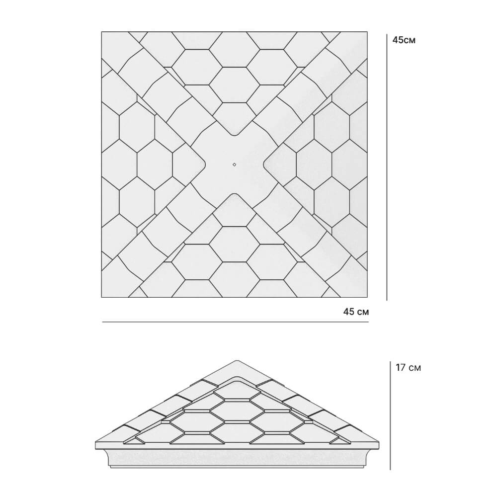 Колпак Zking Эверест Красный на столб 1.5х1.5 кирпича (390х390мм) в Петрозаводске фото
