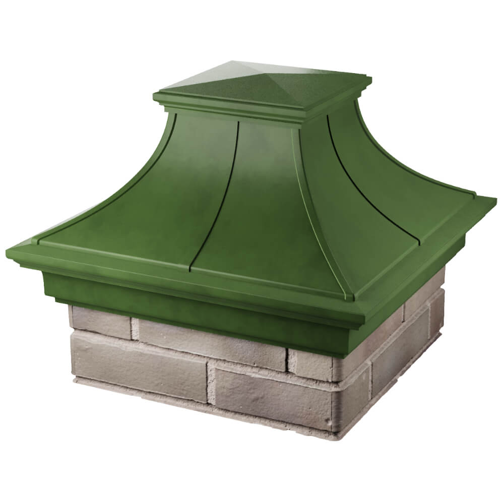 Колпак Zking Монблан Премиум Зеленый на столб 1.5х1.5 кирпича (385х385мм) в Петрозаводске фото