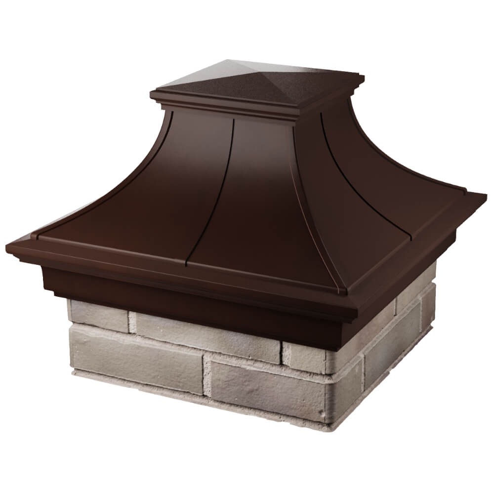 Колпак Zking Монблан Премиум Коричневый на столб 1.5х1.5 кирпича (385х385мм) в Петрозаводске фото
