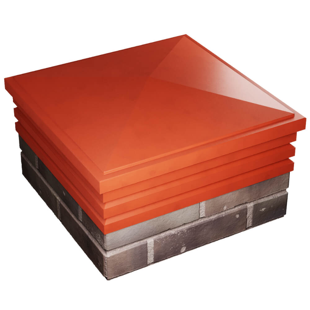 Колпак Zking Бона ХайТек Красный на столб 2х2 кирпича (513х513мм) в Петрозаводске фото