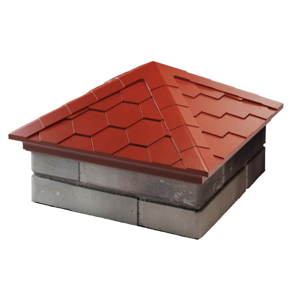 Колпак Zking Эверест Красный на столб 1.5х1.5 кирпича (390х390мм) в Петрозаводске фото