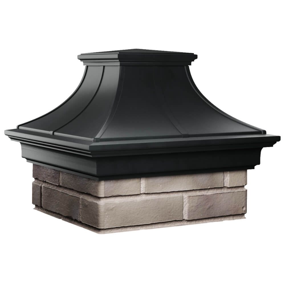 Колпак Zking Монблан Премиум Черный на столб 1.5х1.5 кирпича (385х385мм) в Петрозаводске фото