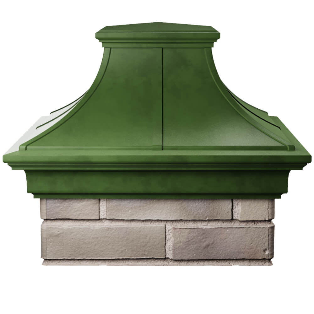 Колпак Zking Монблан Премиум Зеленый на столб 1.5х1.5 кирпича (385х385мм) Петрозаводск фото