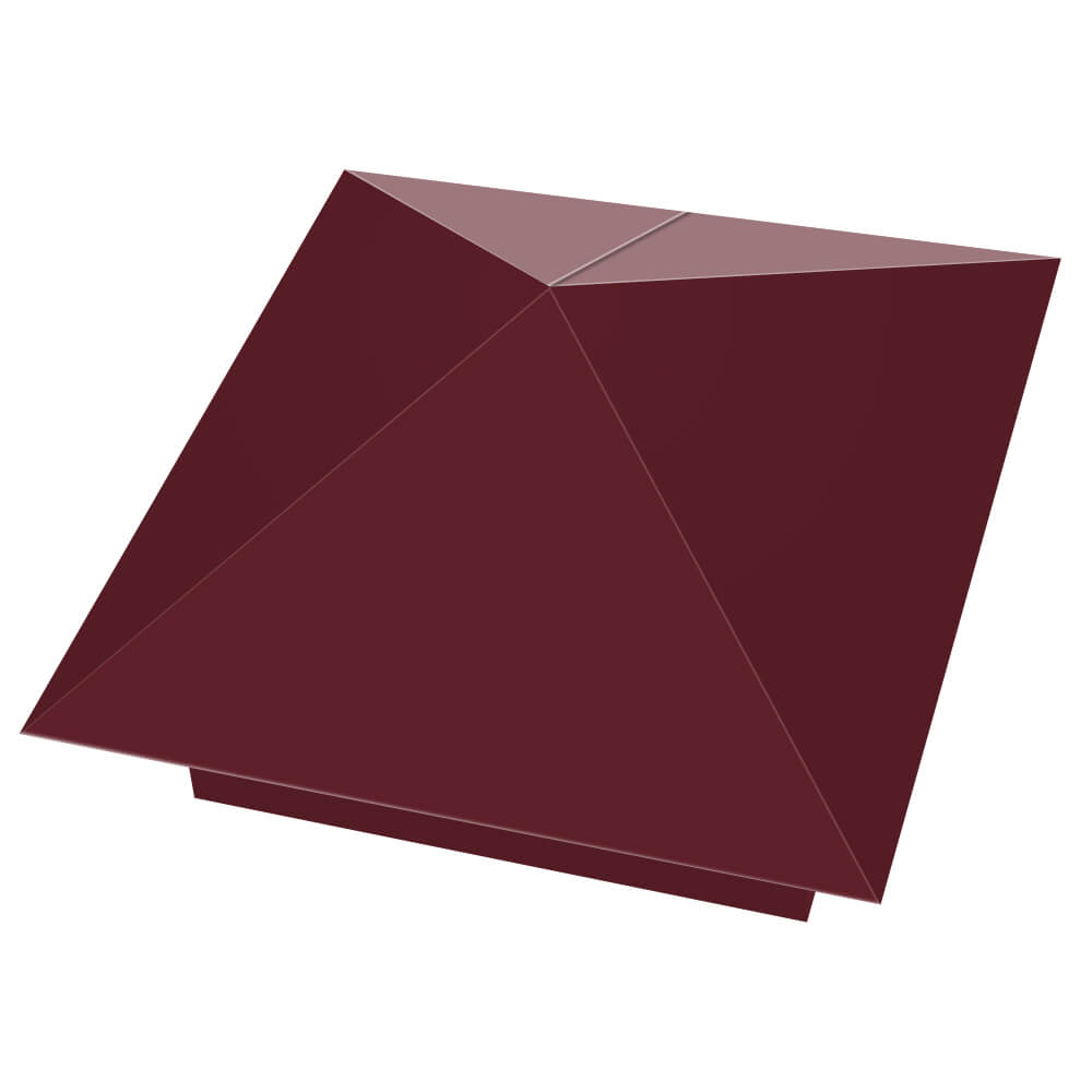 Колпак металлический 390х390мм RAL3005 Красное Вино заборный Петрозаводск фото