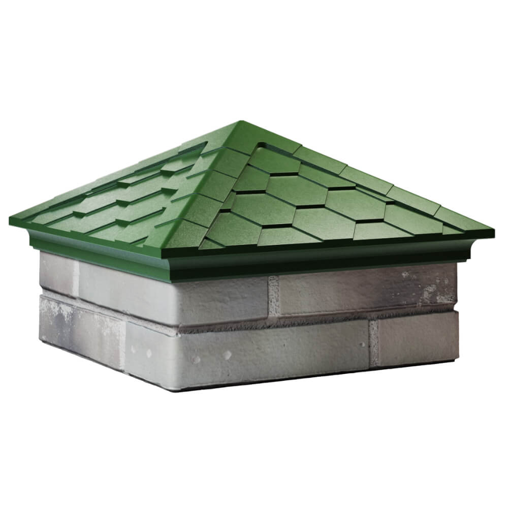 Колпак Zking Эверест Зеленый на столб 1.5х1.5 кирпича (390х390мм) в Петрозаводске фото