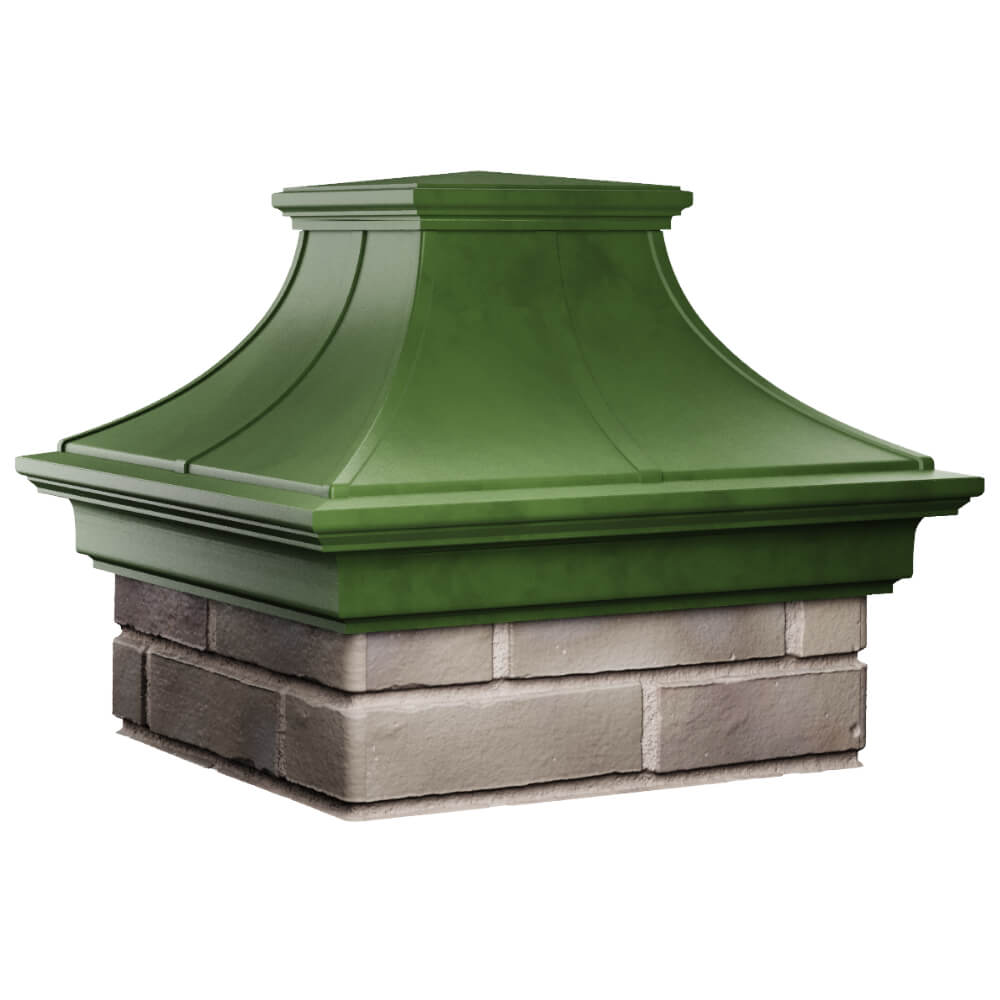 Колпак Zking Монблан Премиум Зеленый на столб 1.5х1.5 кирпича (385х385мм) в Петрозаводске фото
