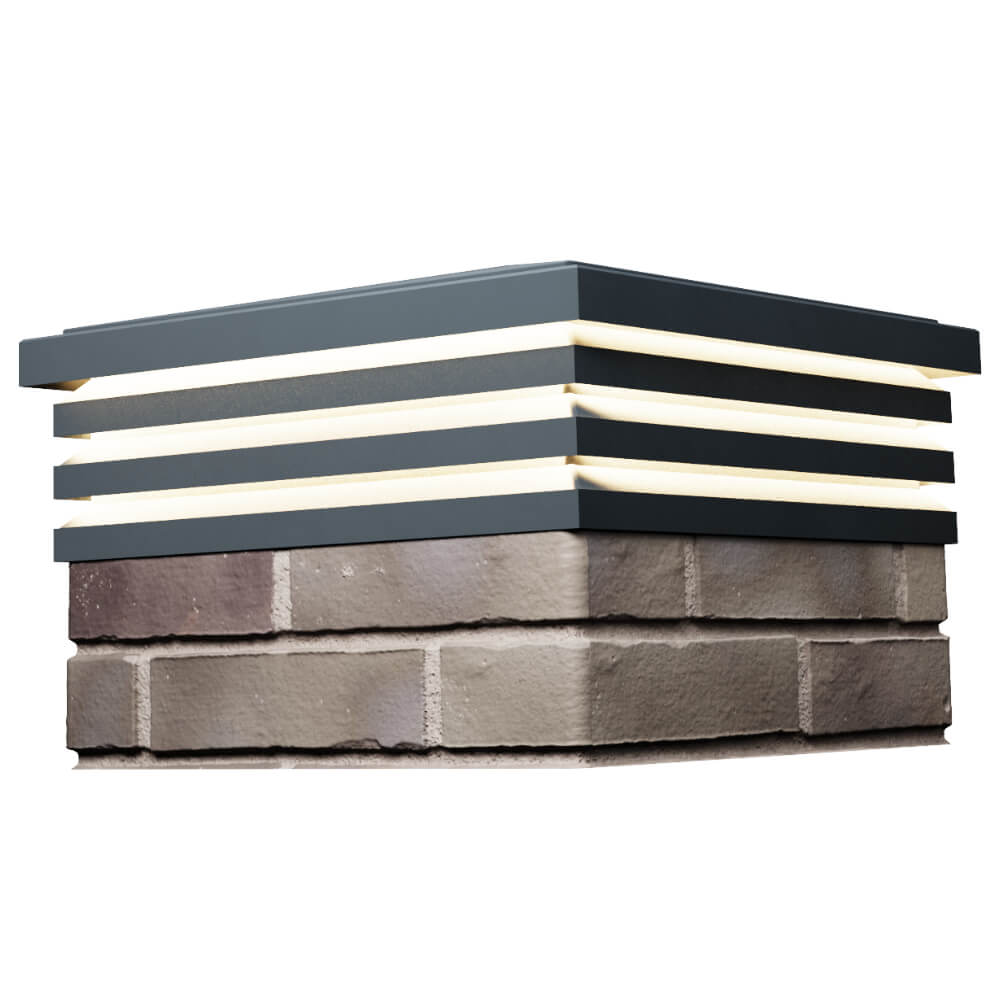 Колпак Zking Бона ХайТек Серый на столб 1.5х1.5 кирпича (385х385мм) с подсветкой в Петрозаводске фото