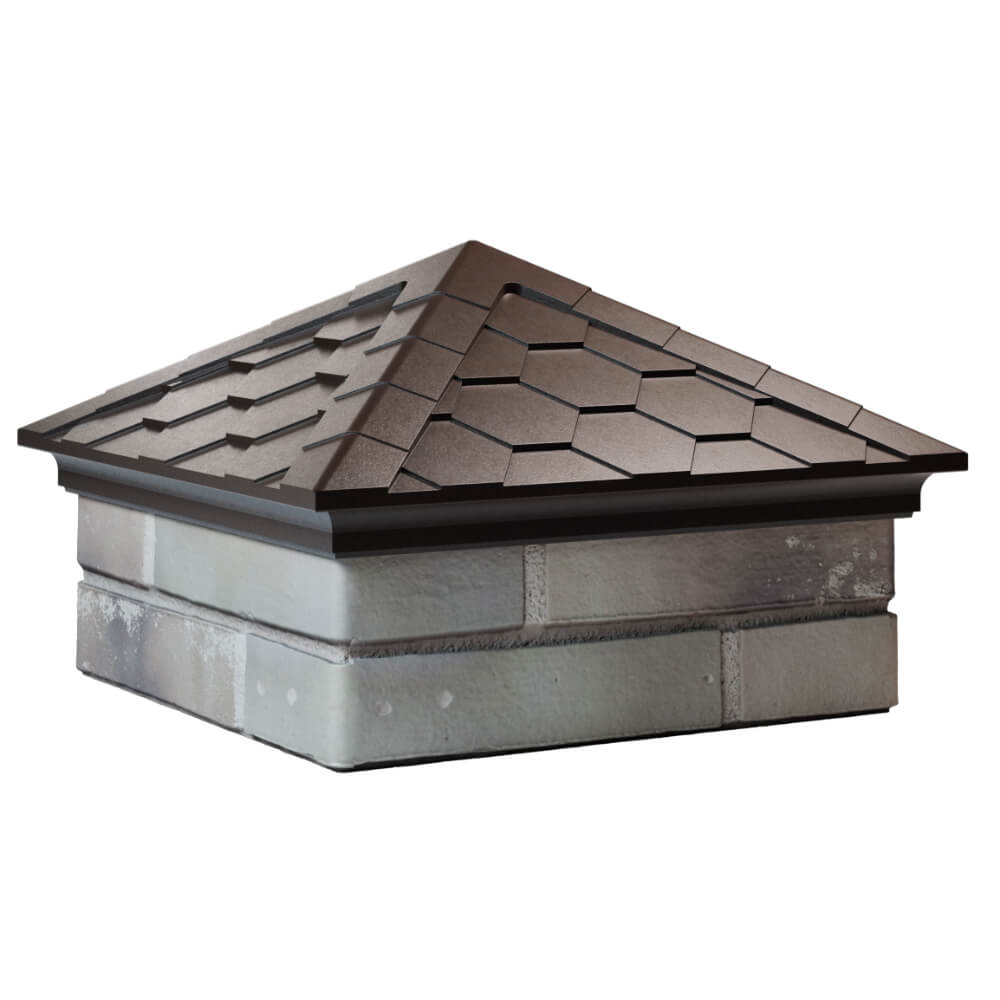 Колпак Zking Эверест Коричневый на столб 1.5х1.5 кирпича (390х390мм) в Петрозаводске фото