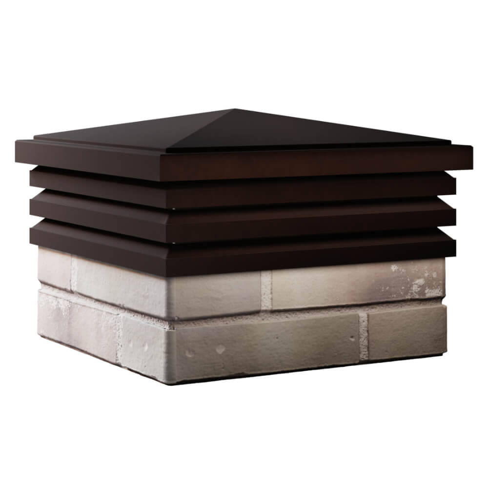 Колпак Zking Бона ХайТек Коричневый на столб 1.5х1.5 кирпича (385х385мм) в Петрозаводске фото