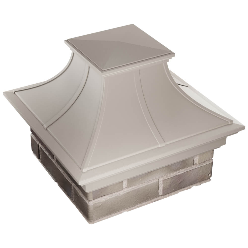 Колпак Zking Монблан Премиум Бежевый на столб 1.5х1.5 кирпича (385х385мм) в Петрозаводске фото